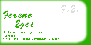 ferenc egei business card